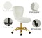 Swivel Vanity Chair with Gold Legs, White Fuzzy Desk Chairs for Teen Girls